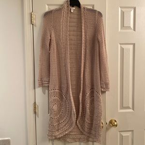 Chico’s maxi crochet shrug